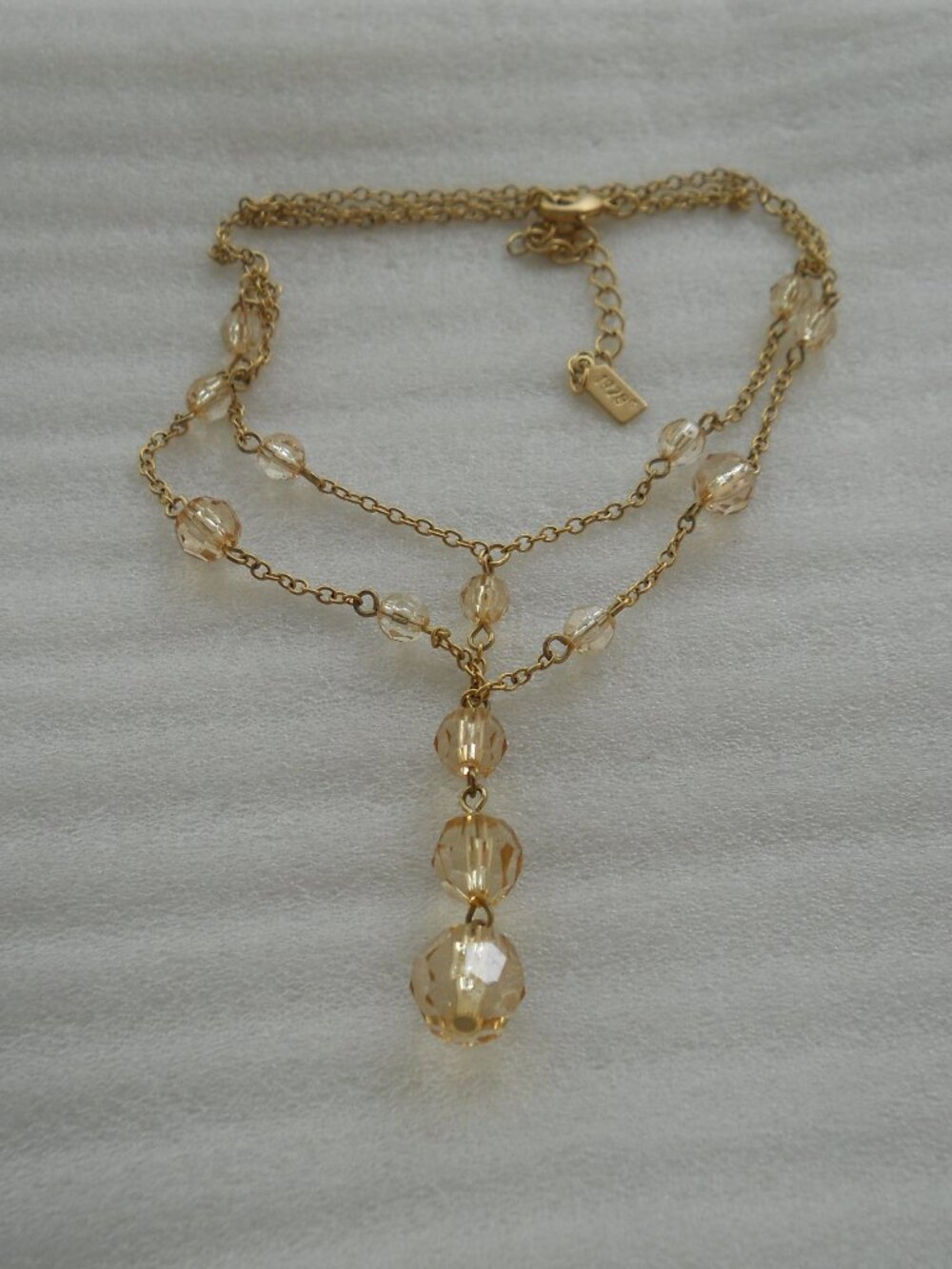1928 - Champagne Swag Bead Necklace 1030